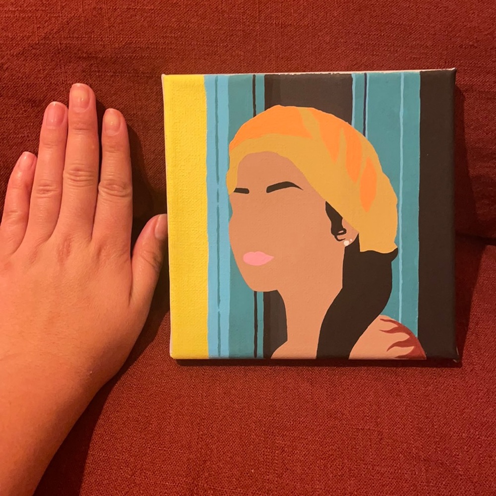 JHENÉ AIKO album cover painting 💚💛🧡
